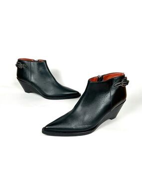 Acne Studios Leather Pointed Toe Ankle Booties